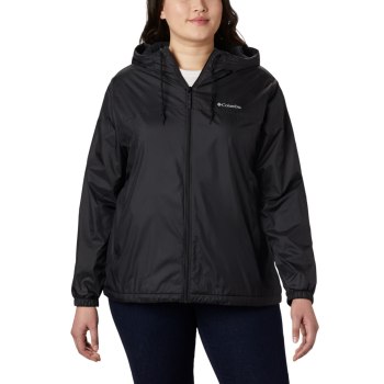 Columbia Flash Forward Lined Windbreaker Plus Size, Chamarras Negros Para Mujer | 453918-PRV